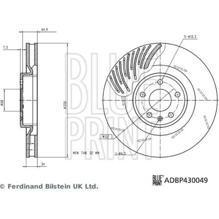 Blue Print ADBP430049 Bremsscheibe Blue Print ADBP430049 Bremsscheibe