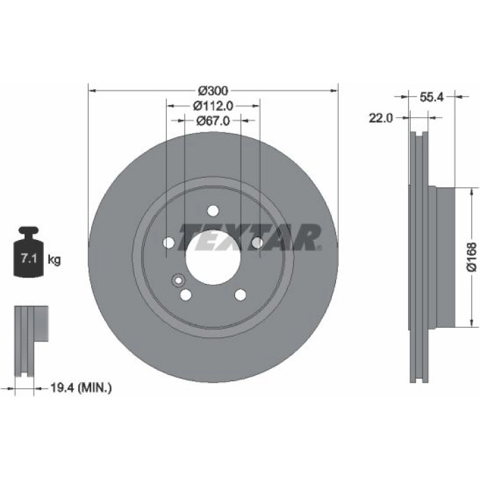 Textar 92137203 Bremsscheibe PRO Textar 92137203 Bremsscheibe PRO