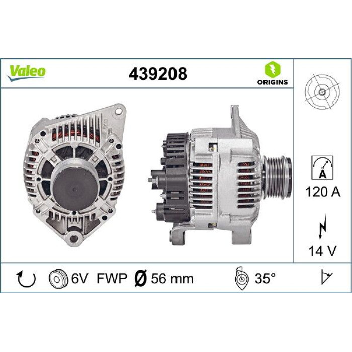 Valeo 439208 Generator ORIGINS - NEW O.E. TECHNOLOGIE Valeo 439208 Generator ORIGINS - NEW O.E. TECHNOLOGIE