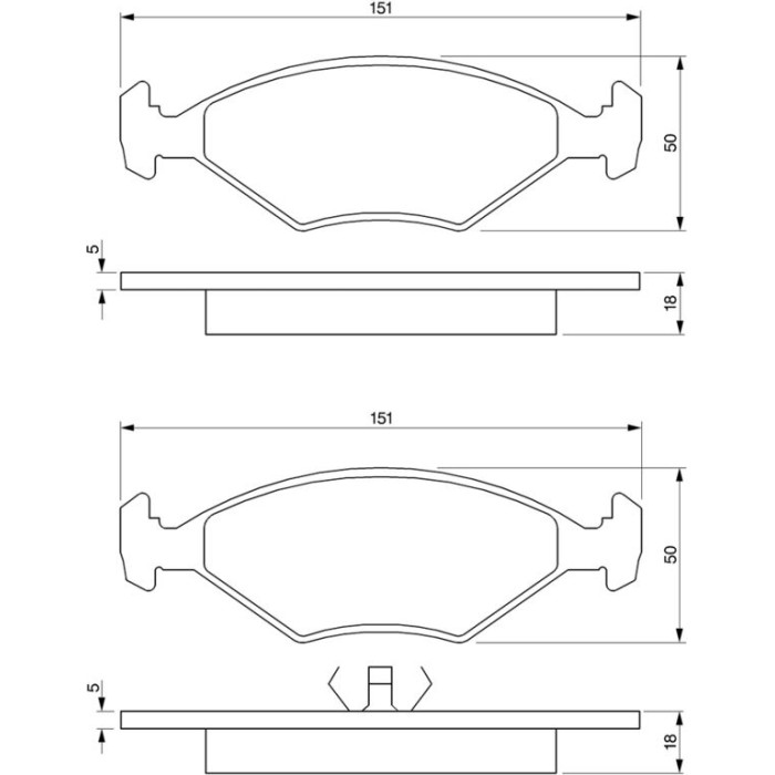 BOSCH 0 986 424 458 Bremsbelagsatz, Scheibenbremse BOSCH 0 986 424 458 Bremsbelagsatz, Scheibenbremse