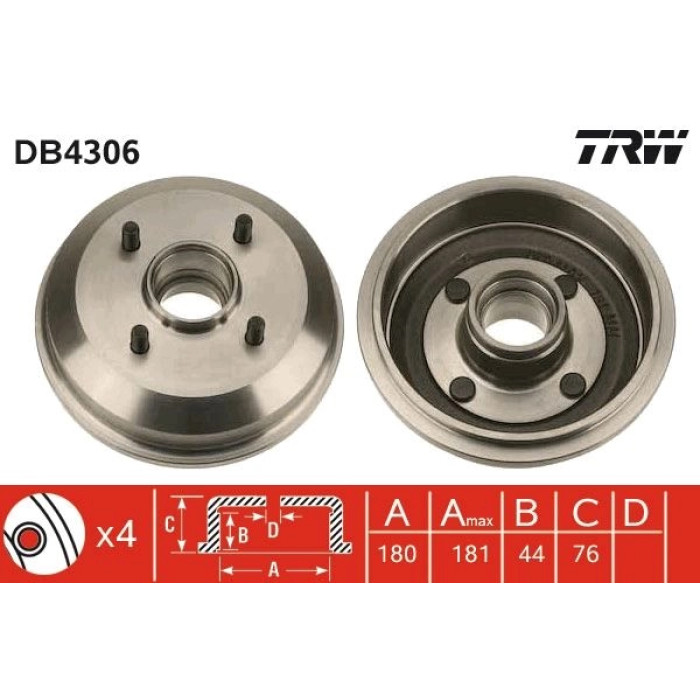 TRW DB4306 Bremstrommel TRW DB4306 Bremstrommel