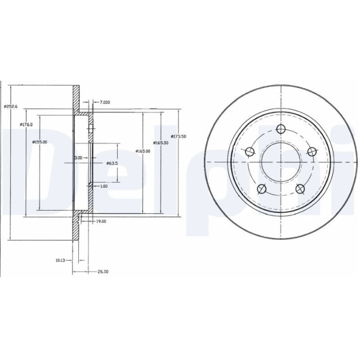 Delphi BG2332 Bremsscheibe Delphi BG2332 Bremsscheibe