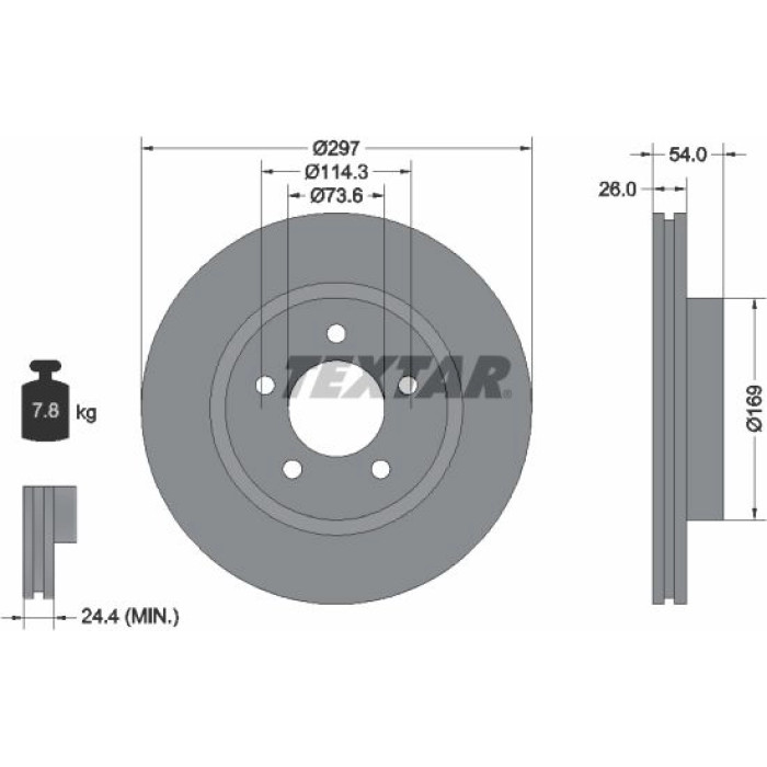 Textar 92230003 Bremsscheibe PRO Textar 92230003 Bremsscheibe PRO