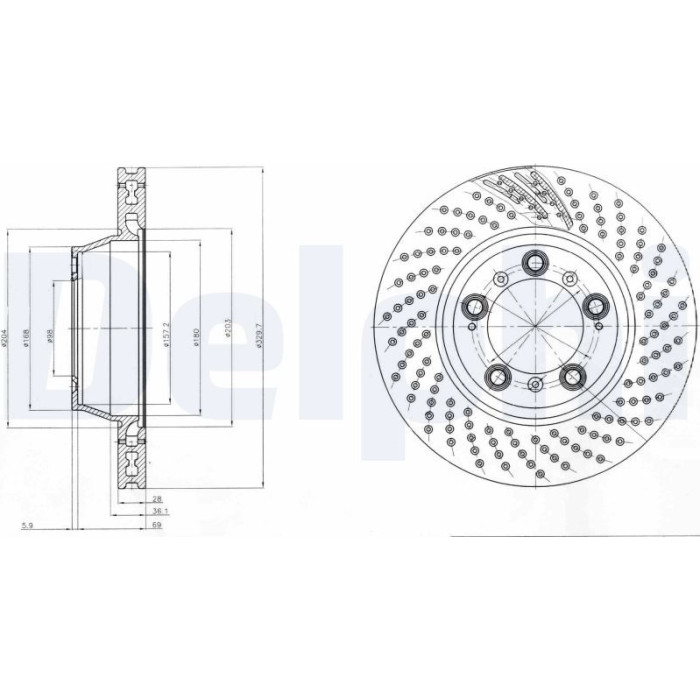 Delphi BG9097C Bremsscheibe Delphi BG9097C Bremsscheibe
