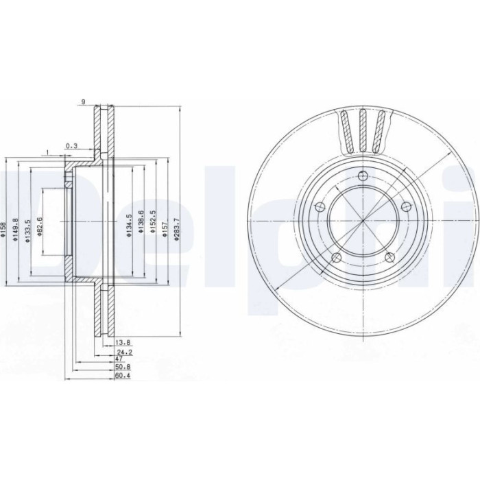 Delphi BG2507 Bremsscheibe Delphi BG2507 Bremsscheibe