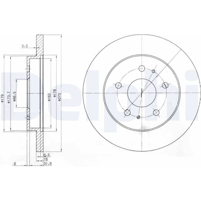Delphi BG3607 Bremsscheibe Delphi BG3607 Bremsscheibe