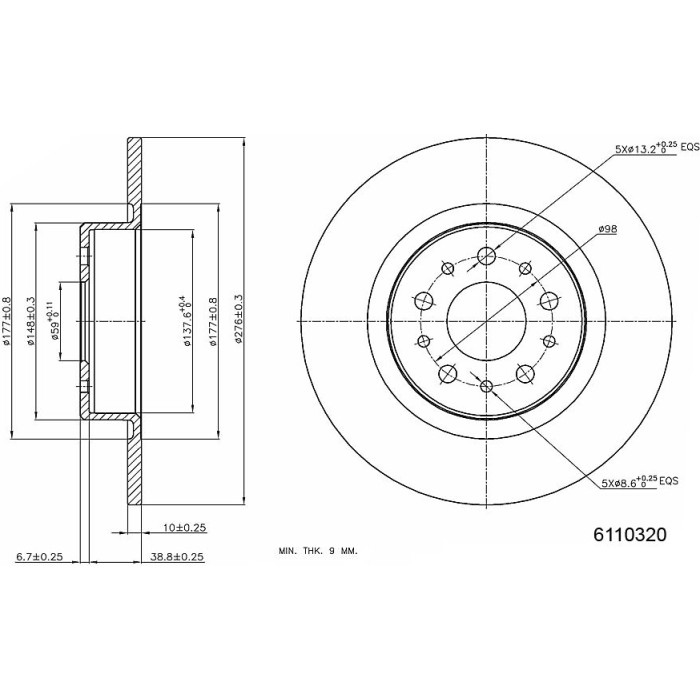Metzger 6110320 Bremsscheibe