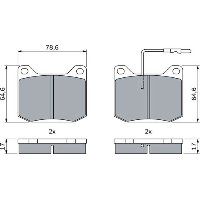 BOSCH 0 986 494 938 Bremsbelagsatz, Scheibenbremse