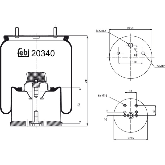 FEBI BILSTEIN 20340 Federbalg, Luftfederung