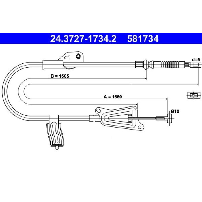 ATE 24.3727-1734.2 Seilzug, Feststellbremse