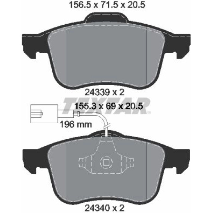 Textar 2433901 Bremsbelagsatz, Scheibenbremse Q+ Textar 2433901 Bremsbelagsatz, Scheibenbremse Q+