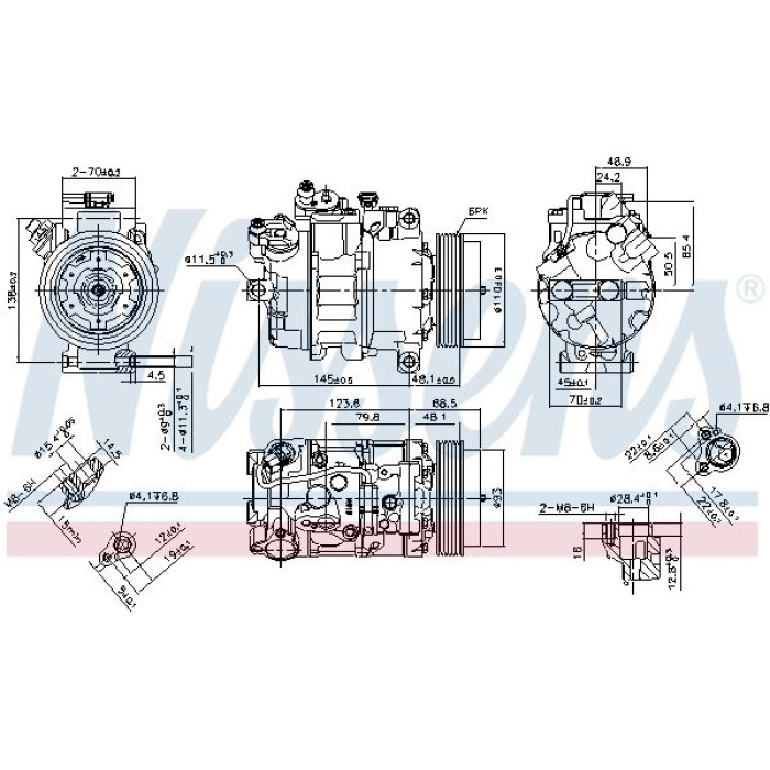 Nissens 890070 Kompressor, Klimaanlage FIRST FIT