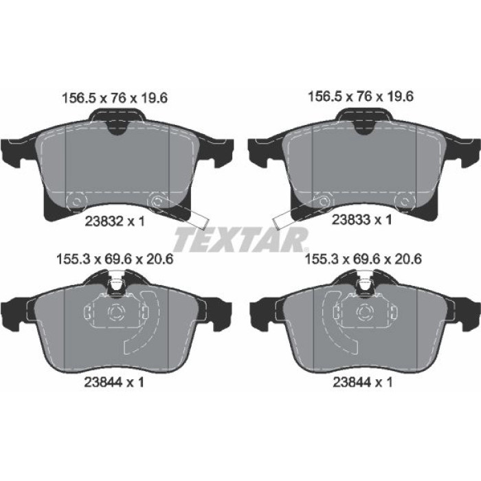 Textar 2383281 Bremsbelagsatz, Scheibenbremse epad
