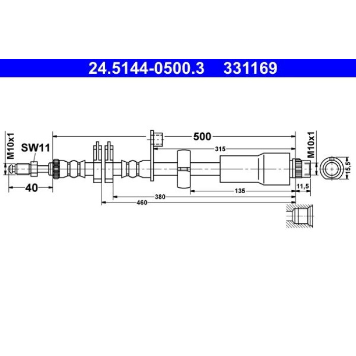 ATE 24.5144-0500.3 Bremsschlauch