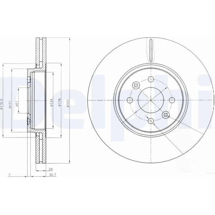 Delphi BG3929 Bremsscheibe Delphi BG3929 Bremsscheibe