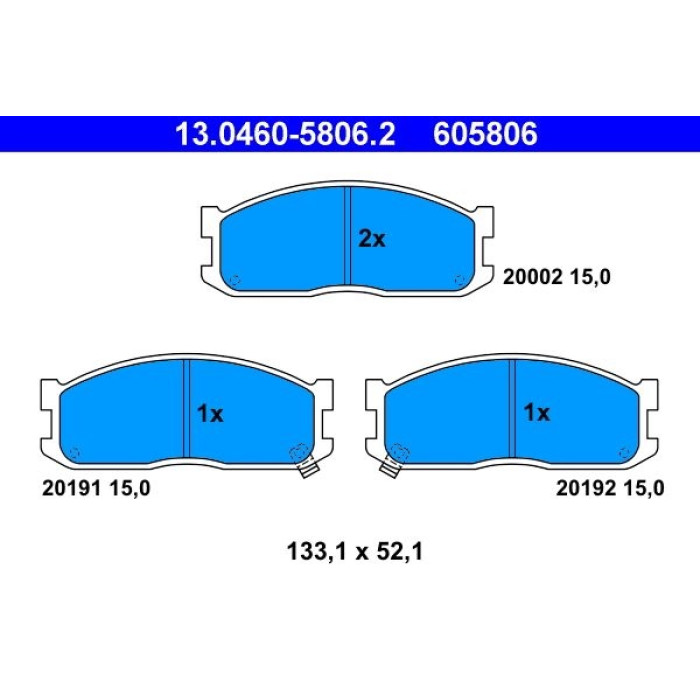 ATE 13.0460-5806.2 Bremsbelagsatz, Scheibenbremse ATE 13.0460-5806.2 Bremsbelagsatz, Scheibenbremse