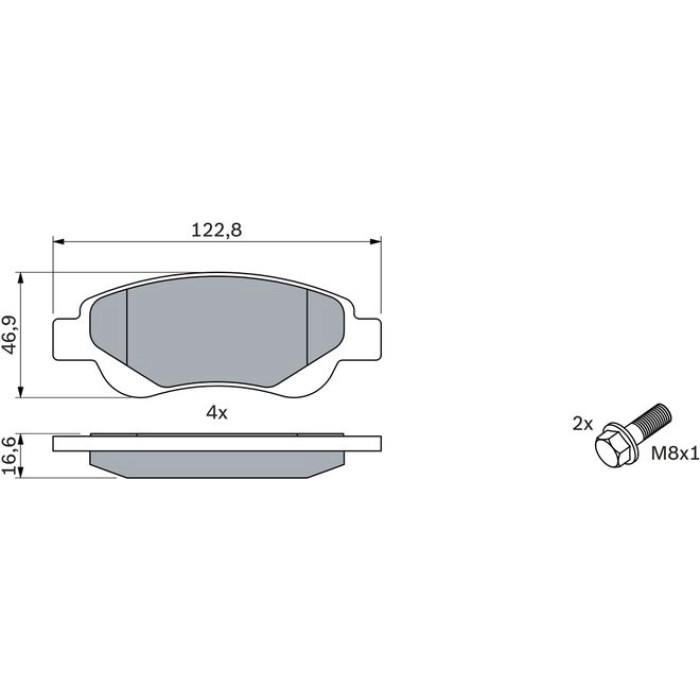 BOSCH 0 986 494 065 Bremsbelagsatz, Scheibenbremse