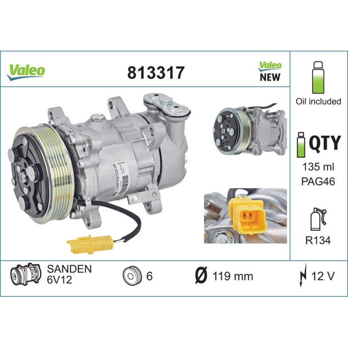 Valeo 813317 Kompressor, Klimaanlage CORE-FLEX Valeo 813317 Kompressor, Klimaanlage CORE-FLEX
