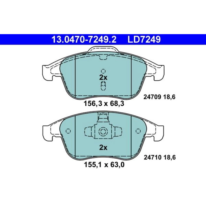 ATE 13.0470-7249.2 Bremsbelagsatz, Scheibenbremse Ceramic ATE 13.0470-7249.2 Bremsbelagsatz, Scheibenbremse Ceramic