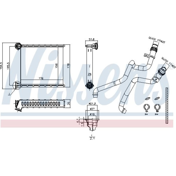 Nissens 73942 Wärmetauscher, Innenraumheizung Nissens 73942 Wärmetauscher, Innenraumheizung