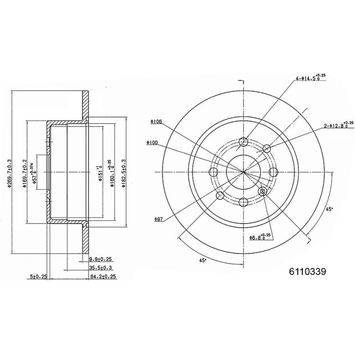 Bremsscheibe 6110339 Bremsscheibe 6110339