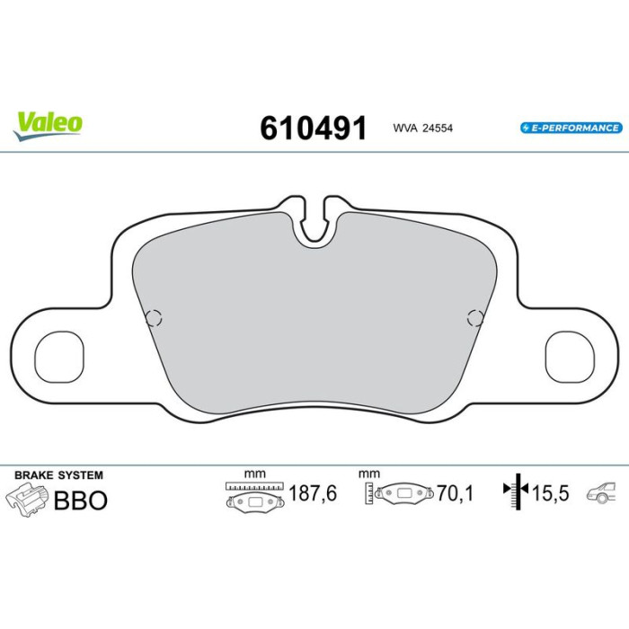 Valeo 610491 Bremsbelagsatz, Scheibenbremse E-PERFORMANCE