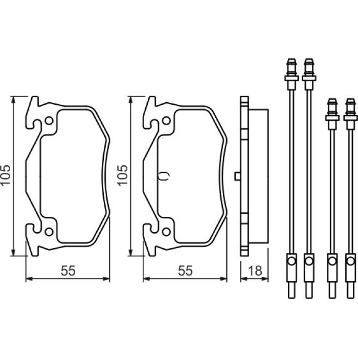 BOSCH 0 986 466 350 Bremsbelagsatz, Scheibenbremse BOSCH 0 986 466 350 Bremsbelagsatz, Scheibenbremse