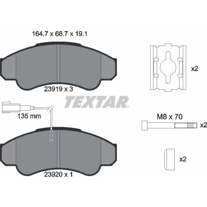 Textar 2391901 Bremsbelagsatz, Scheibenbremse Q+ Textar 2391901 Bremsbelagsatz, Scheibenbremse Q+