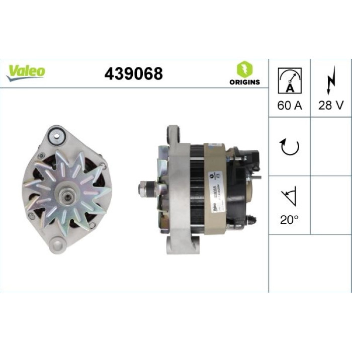 Valeo 439068 Generator ORIGINS - NEW O.E. TECHNOLOGIE Valeo 439068 Generator ORIGINS - NEW O.E. TECHNOLOGIE