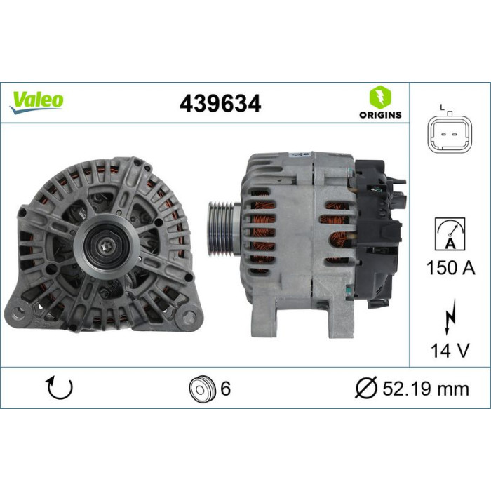 Valeo 439634 Generator ORIGINS - NEW O.E. TECHNOLOGIE