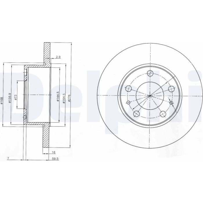 Delphi BG3753 Bremsscheibe