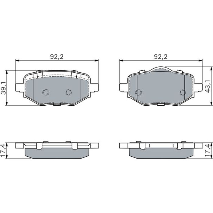 BOSCH 0 986 460 183 Bremsbelagsatz, Scheibenbremse