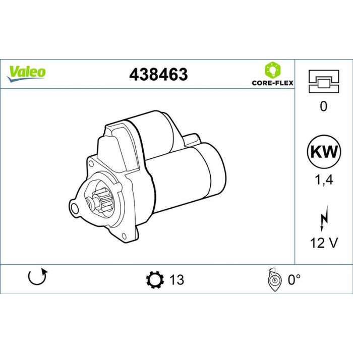 Valeo 438463 Starter CORE-FLEX