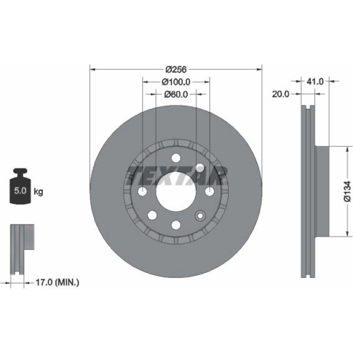Textar 92056503 Bremsscheibe PRO Textar 92056503 Bremsscheibe PRO