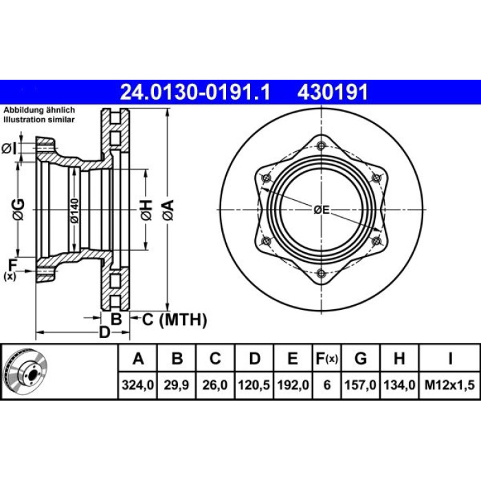 ATE 24.0130-0191.1 Bremsscheibe