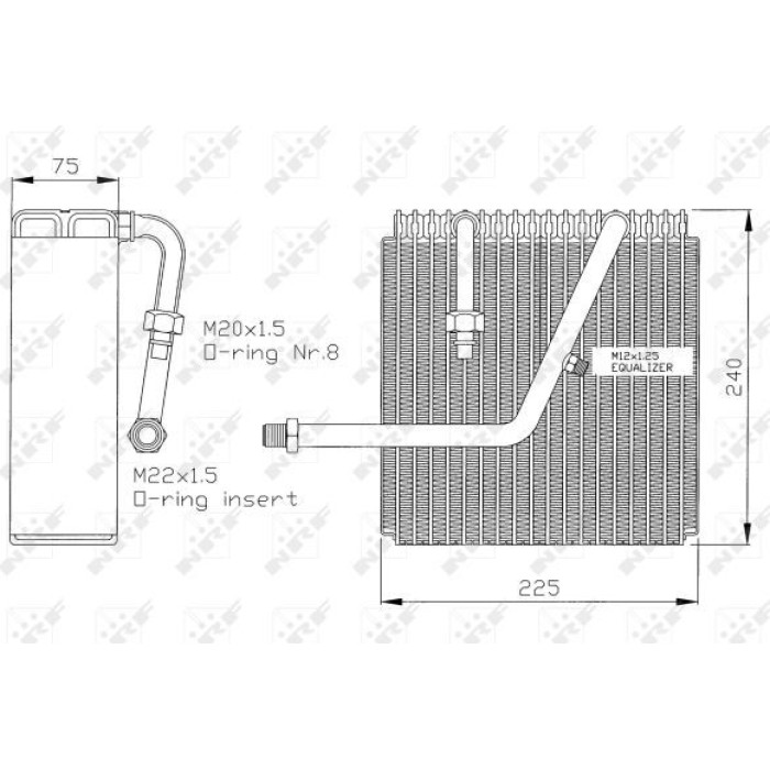 NRF 36047 Verdampfer, Klimaanlage ohne Expansionsventil NRF 36047 Verdampfer, Klimaanlage ohne Expansionsventil