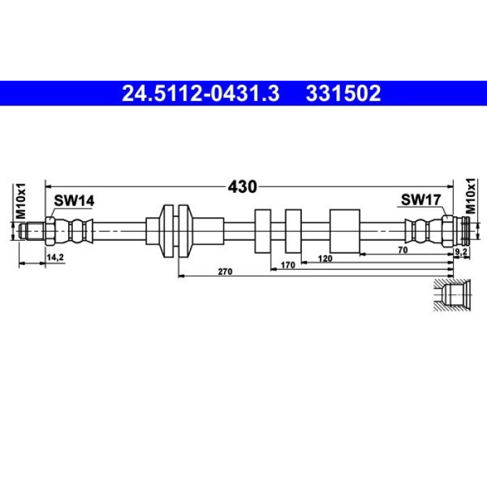 ATE 24.5112-0431.3 Bremsschlauch