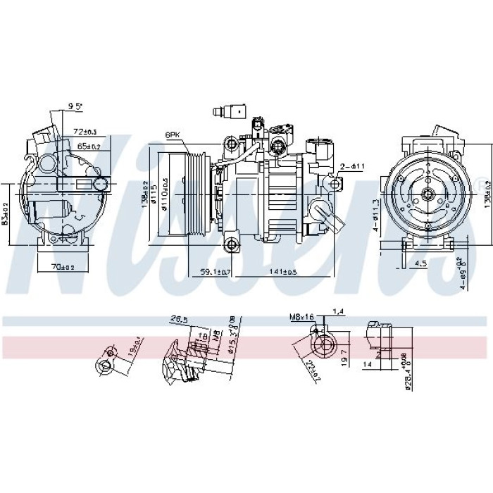 Nissens 890551 Kompressor, Klimaanlage FIRST FIT Nissens 890551 Kompressor, Klimaanlage FIRST FIT