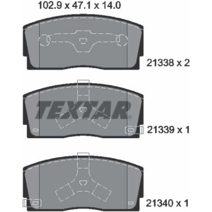 Textar 2133801 Bremsbelagsatz, Scheibenbremse Textar 2133801 Bremsbelagsatz, Scheibenbremse