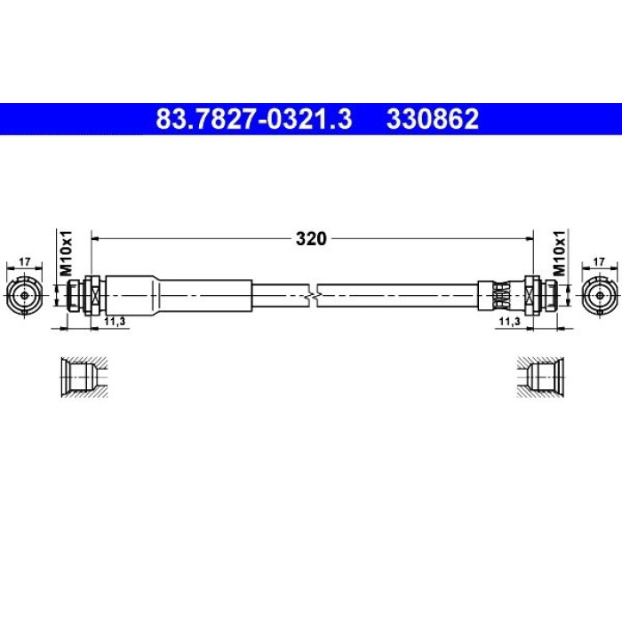 ATE 83.7827-0321.3 Bremsschlauch ATE 83.7827-0321.3 Bremsschlauch