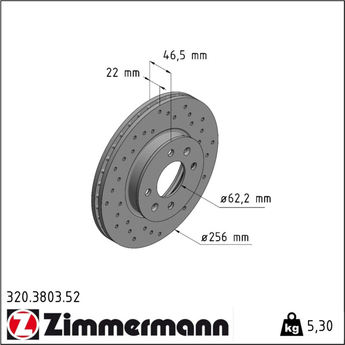 Zimmermann 320.3803.52 Bremsscheibe SPORT Z Zimmermann 320.3803.52 Bremsscheibe SPORT Z
