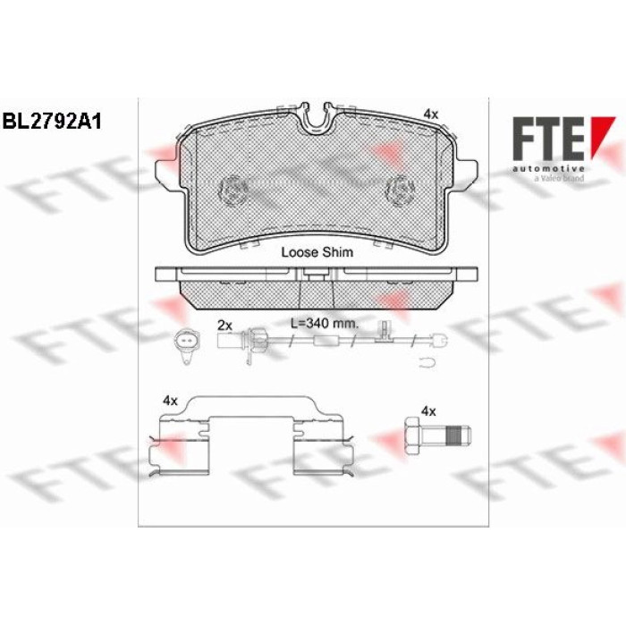 FTE 9010985 Bremsbelagsatz, Scheibenbremse