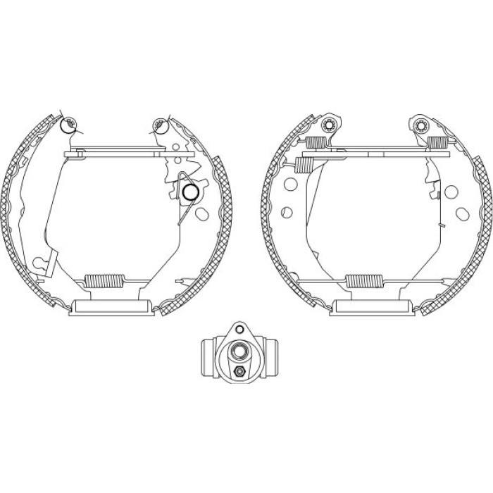 Hella 8DB 355 003-781 Bremsbackensatz Shoe Kit Pro Hella 8DB 355 003-781 Bremsbackensatz Shoe Kit Pro