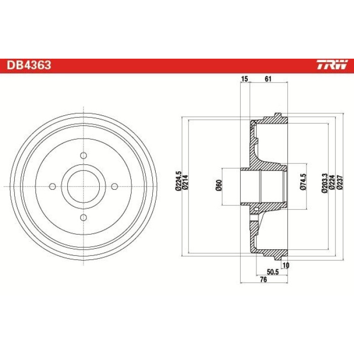 TRW DB4363 Bremstrommel TRW DB4363 Bremstrommel
