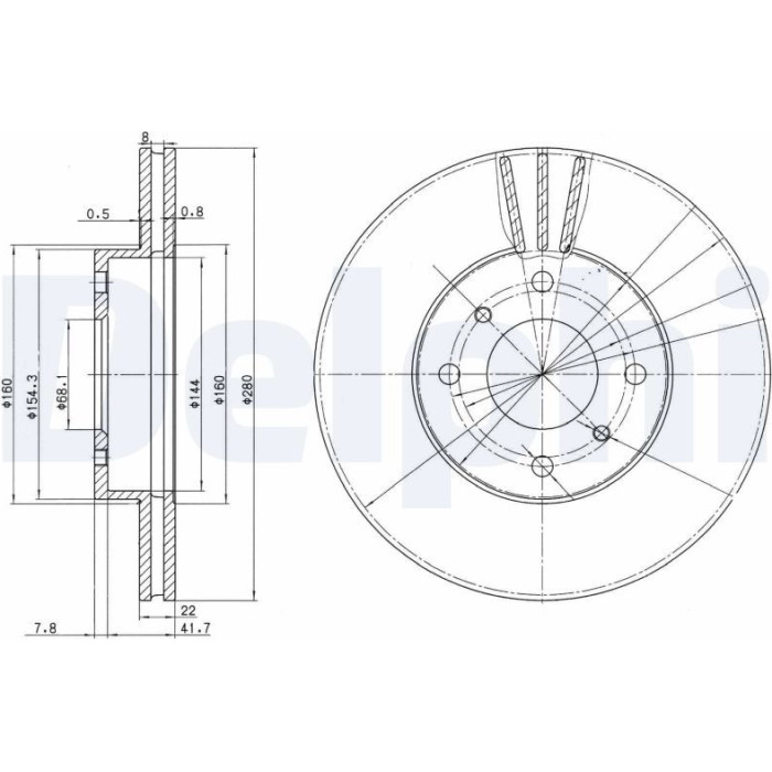 Delphi BG3596 Bremsscheibe Delphi BG3596 Bremsscheibe