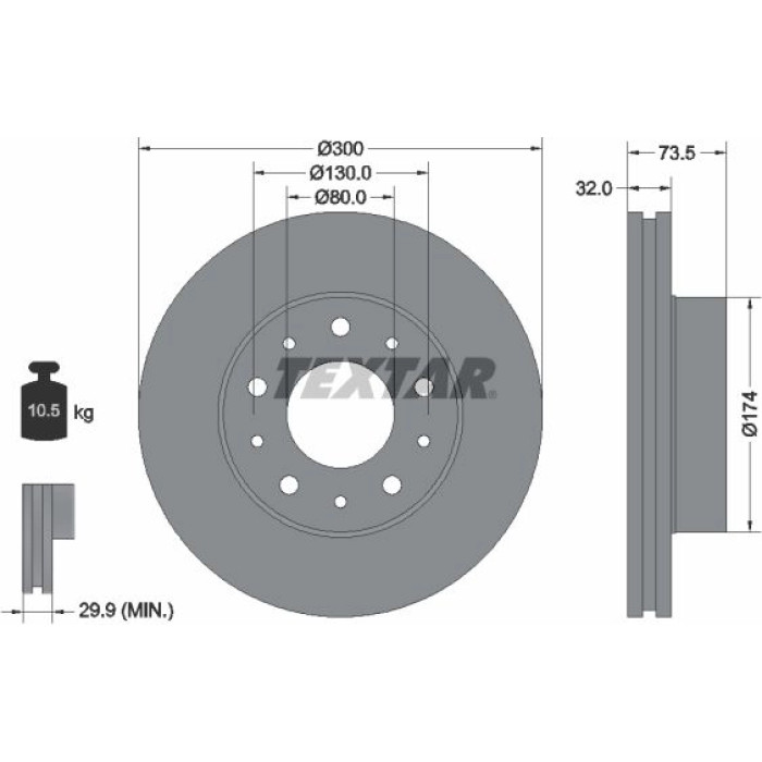 Textar 92157303 Bremsscheibe PRO Textar 92157303 Bremsscheibe PRO