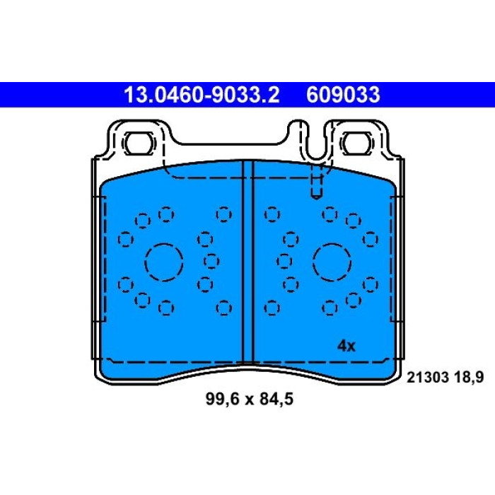 ATE 13.0460-9033.2 Bremsbelagsatz, Scheibenbremse ATE 13.0460-9033.2 Bremsbelagsatz, Scheibenbremse