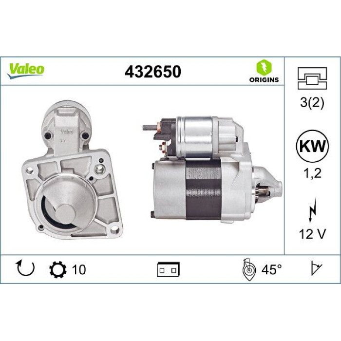 Valeo 432650 Starter ORIGINS - NEW O.E. TECHNOLOGIE Valeo 432650 Starter ORIGINS - NEW O.E. TECHNOLOGIE