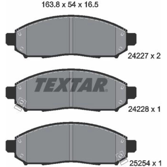 Textar 2422704 Bremsbelagsatz, Scheibenbremse