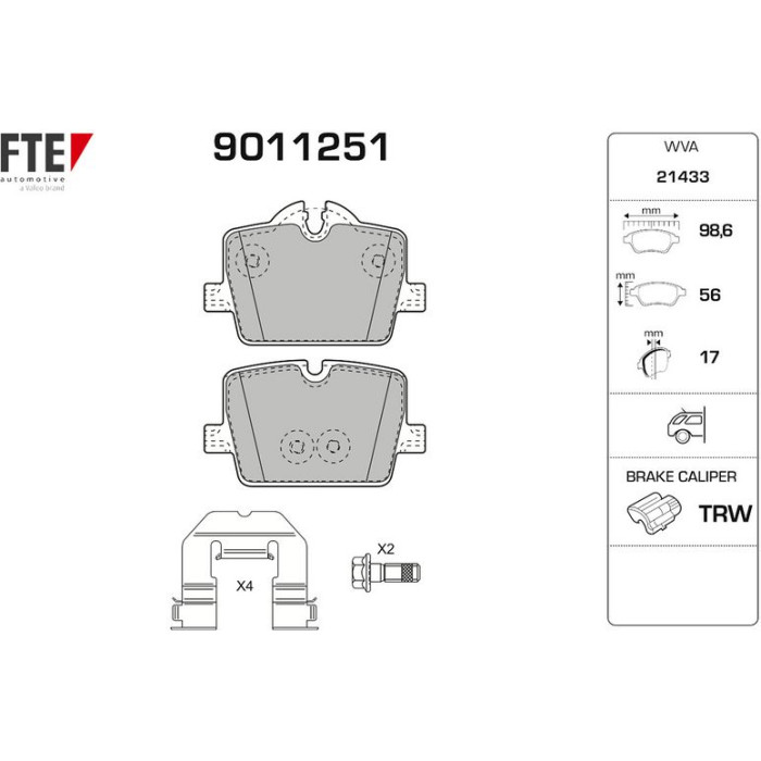 FTE 9011251 Bremsbelagsatz, Scheibenbremse FTE 9011251 Bremsbelagsatz, Scheibenbremse